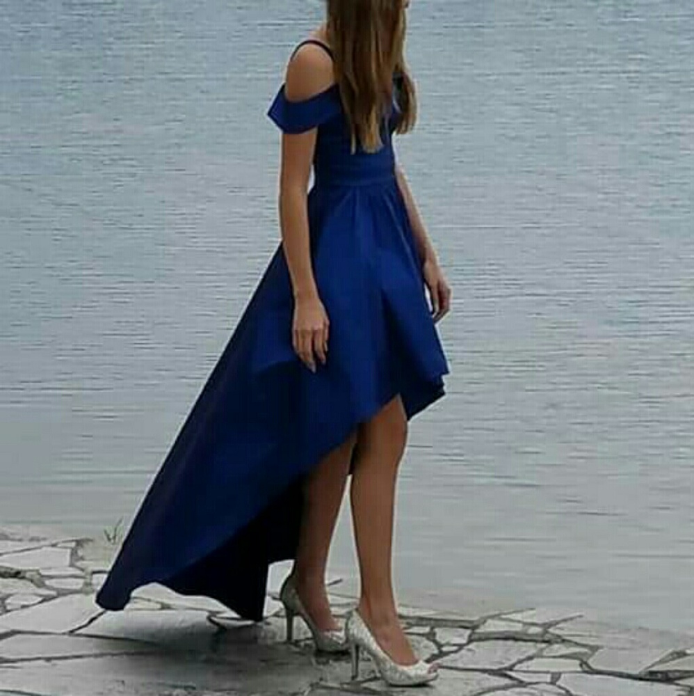 Blue High-Low Prom Dress